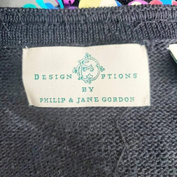 Design Options Phillip Jane Gordon Party Cocktail Sequin Cardigan Ugly Sweater L - Picture 13 of 15